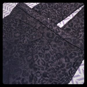 Free People shimmery dark leopard print moto pants